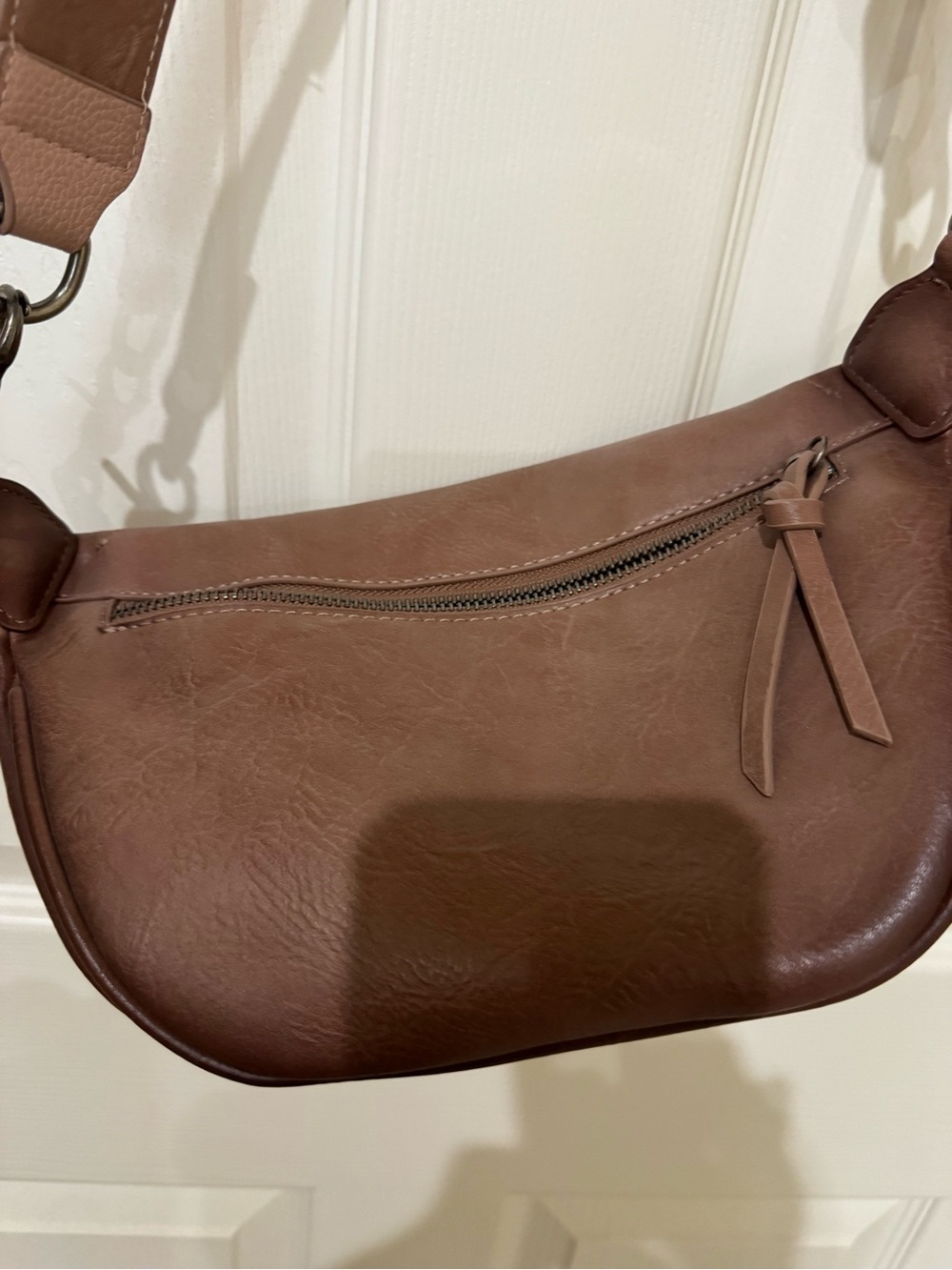 Women's Brown Leather Crossbody Bag - Classic Brown Shoulder Bag - Picture 3 of 5